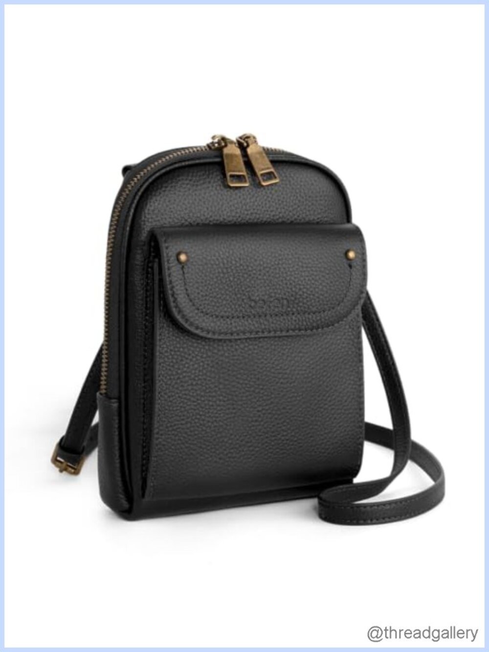 Genuine Leather Crossbody Bag RFID Phone Purse Adjustable Strap